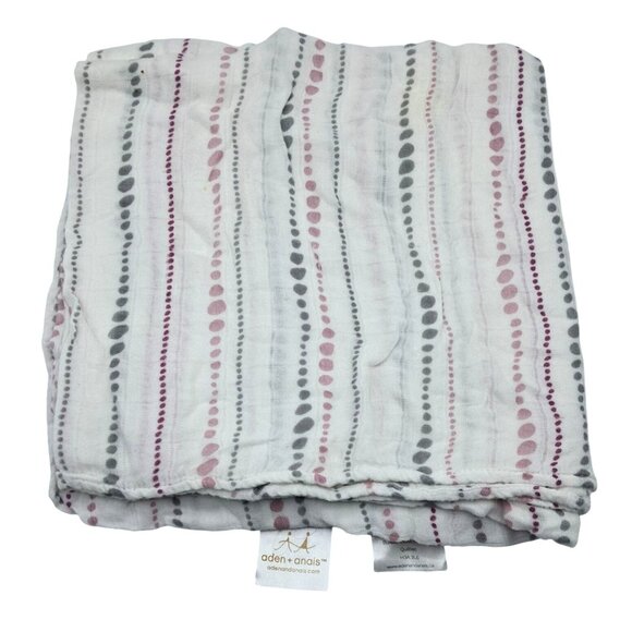 Aden + Anais 2 Swaddle Blankets Viscose From Bamboo Pink Gray White 46x44 - Picture 6 of 6